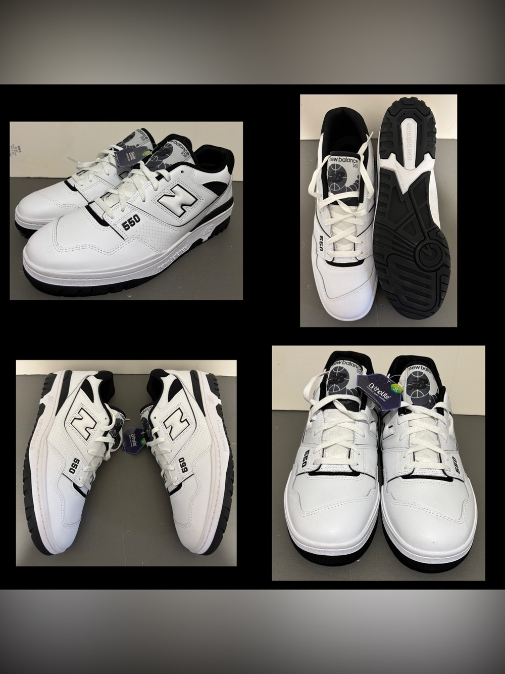 New Balance low 550 WHITE/BLACK Men's size 13 NEW NO BOX!